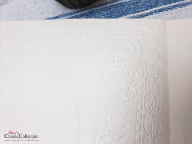 Antiker Schmuckbrief ~ Geprägt und lithografiert ~ Brief von Tochter an Vater ~ 1914 ~ Stuckrahmen ~ Glocken ~ Veilchenstrauß ~ hw3959b1