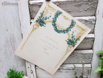 Antiker Schmuckbrief ~ Geprägt und lithografiert ~ Brief von Tochter an Vater ~ mit Rosen umrahmt ~ hw3959b3