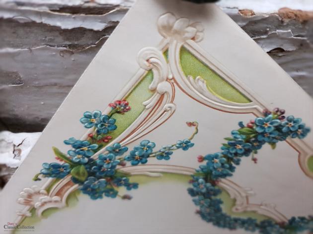 Antiker Schmuckbrief ~ Geprägt und lithografiert ~ Brief von Tochter an Vater ~ mit Rosen umrahmt ~ hw3959b3