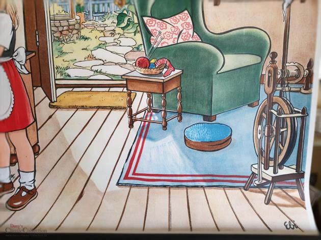 VERKAUFT ! Rotkäppchen Lehrkarte ~ Schulkarte ~ Wandkarte ~ Rollkarte ~ Midcentury ~ Kinderzimmer Wanddeko ~ Märchen ~ Erzählungen ~ hy5222