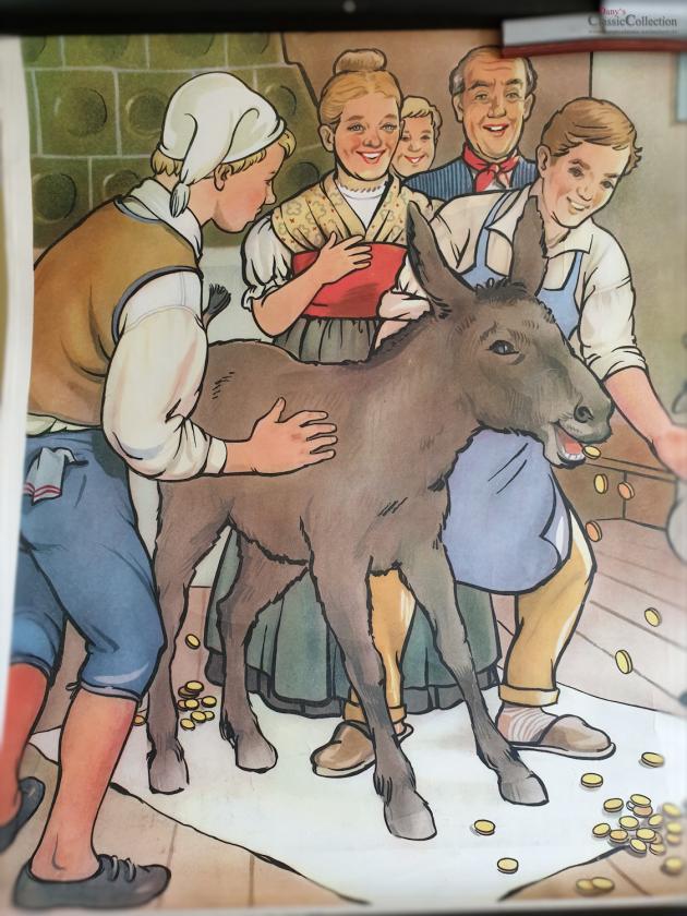 Tischlein Deck Dich Lehrkarte ~ Schulkarte ~ Wandkarte ~ Rollkarte ~ Midcentury ~ Kinderzimmer Wanddeko ~ Märchen ~ Erzählungen ~ hy5231