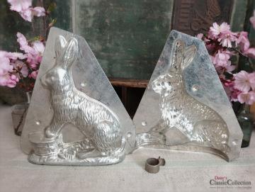 VERKAUFT ! Schokoladenform Hase 18 cm ~ Osterhase mit Pfoten auf Korb ~ Vintage Oster Dekoration ~ Made in Germany ~ Frohe Ostern ~ hy5111
