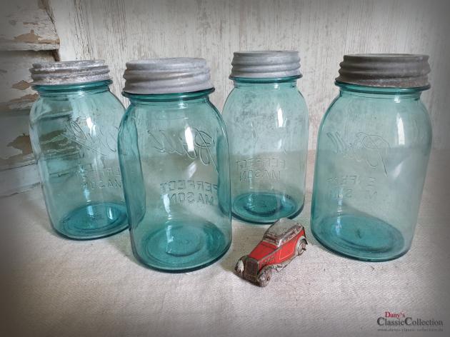 VERKAUFT ! Ball Mason Vorratsglas ~ blaues Glas ~ Amerika ~ Vintage Küchendeko ~ Aufbewahrung ~ hy5811