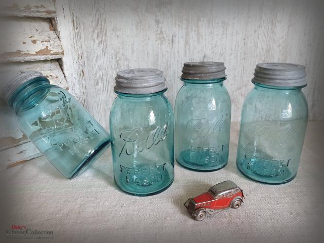 VERKAUFT ! Ball Mason Vorratsglas ~ blaues Glas ~ Amerika ~ Vintage Küchendeko ~ Aufbewahrung ~ hy5811