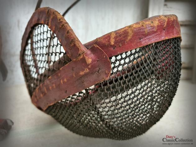 VERKAUFT ! Fechtmaske Leder Draht ~ Frankreich ~ Fechten ~ Sport ~ Sammlerstück ~ Industrie Stil ~ Loft Dekor ~ hy6112m2