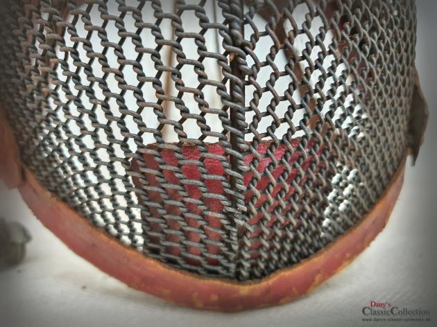 VERKAUFT ! Fechtmaske Leder Draht ~ Frankreich ~ Fechten ~ Sport ~ Sammlerstück ~ Industrie Stil ~ Loft Dekor ~ hy6112m2