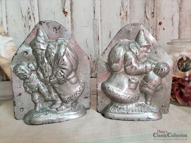 VERKAUFT ! 1930s HERIS Schokoladenform #180 / 11, Nikolaus-Form, antike Metallform, Patisserie, Santa, Sammlerstück, Shabby Home ~ hx4408-2