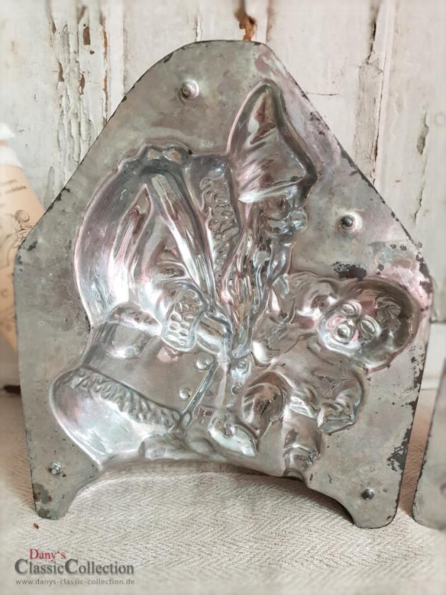 VERKAUFT ! 1930s HERIS Schokoladenform #180 / 11, Nikolaus-Form, antike Metallform, Patisserie, Santa, Sammlerstück, Shabby Home ~ hx4408-2