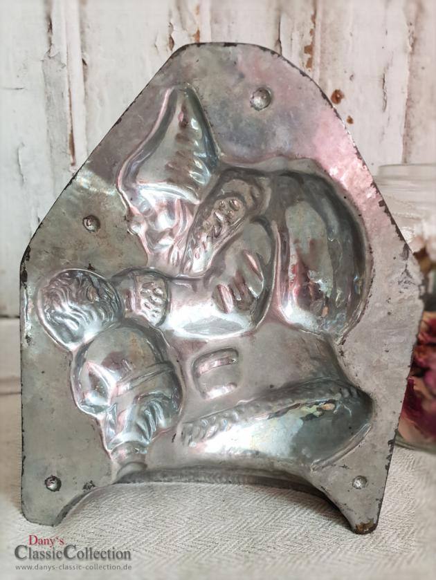 VERKAUFT ! 1930s HERIS Schokoladenform #180 / 11, Nikolaus-Form, antike Metallform, Patisserie, Santa, Sammlerstück, Shabby Home ~ hx4408-2