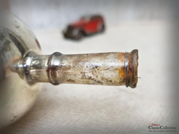 VERKAUFT ! Baumspitze 26 cm silber ~ Glas mit 2 Glocken ~ Tinsel ~ Christbaumspitze ~ Weihnachtsbaum ~ Bauernsilber ~ Nostalgie Weihnacht ~ hy5503