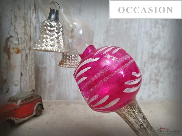 VERKAUFT ! Reflex Baumspitze 30 cm ~ Glasarme mit 2 Glocken ~ Christbaumspitze pink ~ Weihnachtsbaum ~ Bauernsilber ~ Nostalgie Weihnacht ~ hy5840