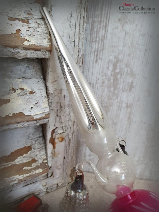 VERKAUFT ! Reflex Baumspitze 30 cm ~ Glasarme mit 2 Glocken ~ Christbaumspitze pink ~ Weihnachtsbaum ~ Bauernsilber ~ Nostalgie Weihnacht ~ hy5840