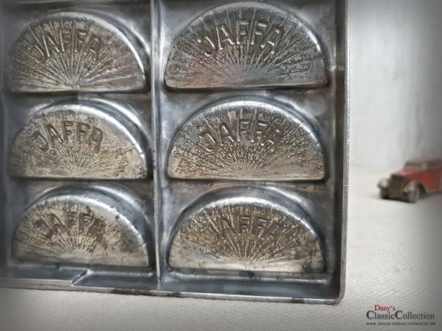 VERKAUFT ! Jaffa Schokoladenform ~ Orangenzeit ~ Metall Gießform ~ Schokoladen Platte ~ Vintage Homedecor ~ Küchendeko ~ Sammlerstück ~ hy6166