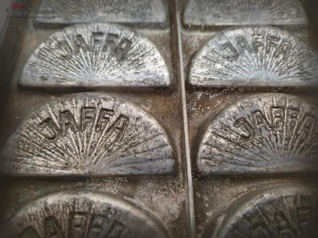 VERKAUFT ! Jaffa Schokoladenform ~ Orangenzeit ~ Metall Gießform ~ Schokoladen Platte ~ Vintage Homedecor ~ Küchendeko ~ Sammlerstück ~ hy6166