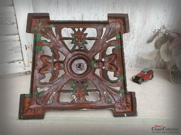 VERKAUFT ! Artdéco Christbaumständer eckig ~ Gusseisen silber ~ Engel ~ Stern ~ Frohe Weihnachten ~ Vintage Weihnachtsbaum ~ hy5823