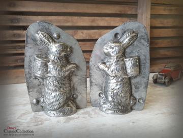 VERKAUFT ! Schokoladenform ~ A. Reiche Hase mit Korb ~ 10,5 cm ~ Hasenform alt ~ Osterdeko ~ seltenes Sammlerstück ~ Frohe Ostern ~ hy5342