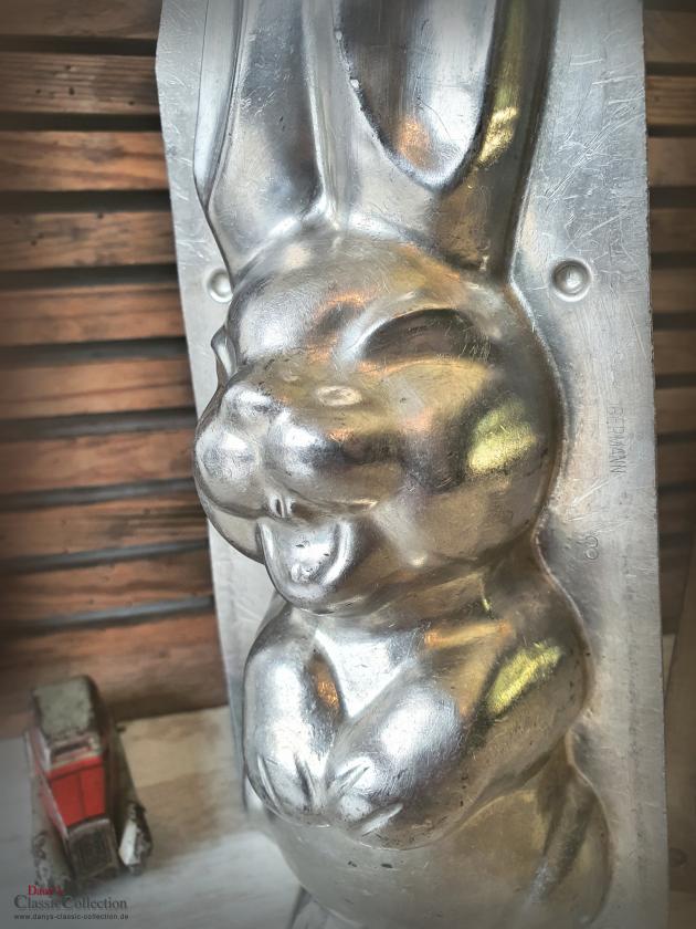 VEKAUFT ! - Schmunzelhase 28 cm Schokoladenform ~ Hasenform alt ~ Osterdeko ~ seltenes Sammlerstück ~ Frohe Ostern ~ Hase lachend ~ hy6295