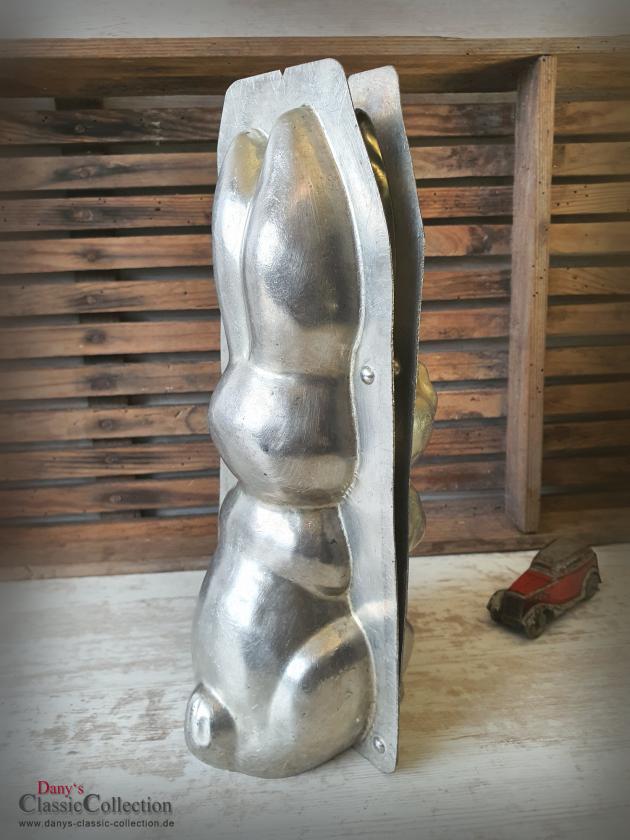 VEKAUFT ! - Schmunzelhase 28 cm Schokoladenform ~ Hasenform alt ~ Osterdeko ~ seltenes Sammlerstück ~ Frohe Ostern ~ Hase lachend ~ hy6295