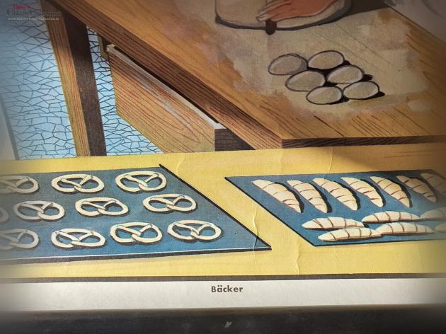 VERKAUFT ! Alte Schulwandkarte ~ Beruf Bäcker ~ Rollkarte ~ Schulkarte ~ Wandkarte ~ Lehrkarte ~ Midcentury ~ Wanddeko ~ hy5471