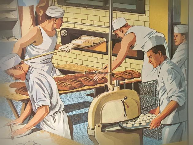 VERKAUFT ! Alte Schulwandkarte ~ Beruf Bäcker ~ Rollkarte ~ Schulkarte ~ Wandkarte ~ Lehrkarte ~ Midcentury ~ Wanddeko ~ hy5471