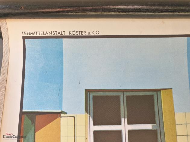 VERKAUFT ! Alte Schulwandkarte ~ Beruf Bäcker ~ Rollkarte ~ Schulkarte ~ Wandkarte ~ Lehrkarte ~ Midcentury ~ Wanddeko ~ hy5471