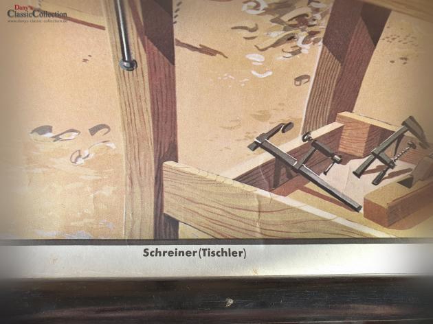 VERKAUFT ! Alte Schulwandkarte ~ Beruf Tischler ~ Schreiner ~ Rollkarte ~ Schulkarte ~ Wandkarte ~ Lehrkarte ~ Midcentury ~ Wanddeko ~ hy5473