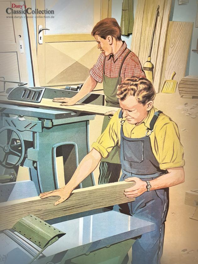 VERKAUFT ! Alte Schulwandkarte ~ Beruf Tischler ~ Schreiner ~ Rollkarte ~ Schulkarte ~ Wandkarte ~ Lehrkarte ~ Midcentury ~ Wanddeko ~ hy5473