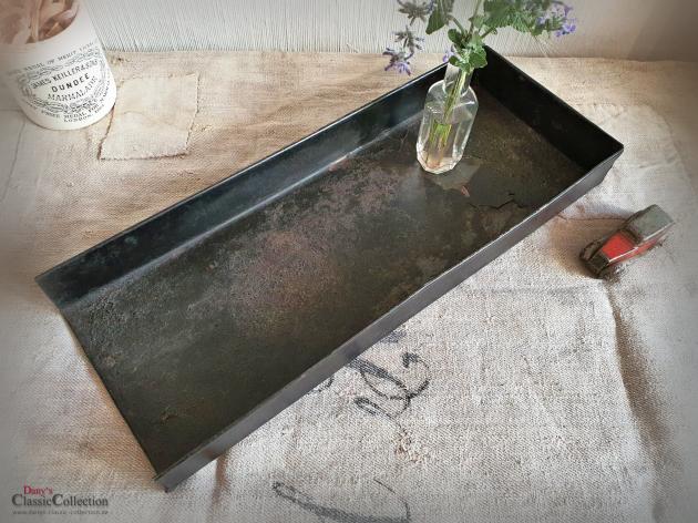 VERKAUFT ! Stabiles rechteckiges Backblech 43,5 x 17 x 5 cm ~ Tischtablett ~ Vintage Tablett ~ Shabby Deko ~ Ottomane Tablett ~ Brocante Deko ~ hx4244a2