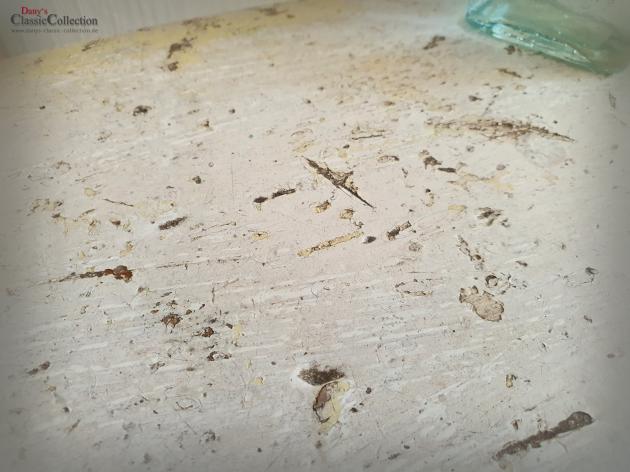 VERKAUFT ! Schemel shabby altweiß ~ Vintage Fußhocker ~ Holz Hocker ~ Tritt ~ Fußbank ~ Original Lack ~ Landhaus ~ Cottage Style ~ hy5554