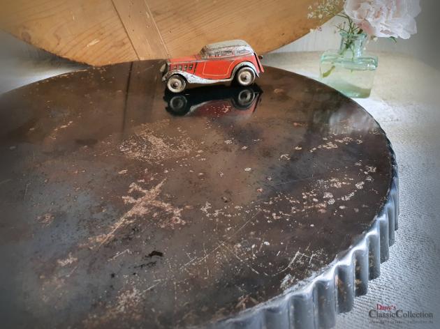 VERKAUFT ! Tarteblech Ø 32 cm mit Initialen M.G. ~ Tarteblech gewellt ~ altes Backblech ~ alte Backform ~ Vintage Tablett ~ Landhausküche ~ hz6414f3