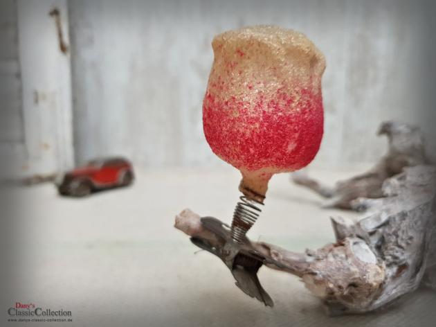 VERKAUFT ! - Blüte auf Clip ~ Tulpe ~ Rose ~ Christbaumschmuck alt ~ Weihnachtsschmuck antik ~ Weihnachtsbaum ~ Weihnachtsdeko ~ Sammlerstück ~ hx4723