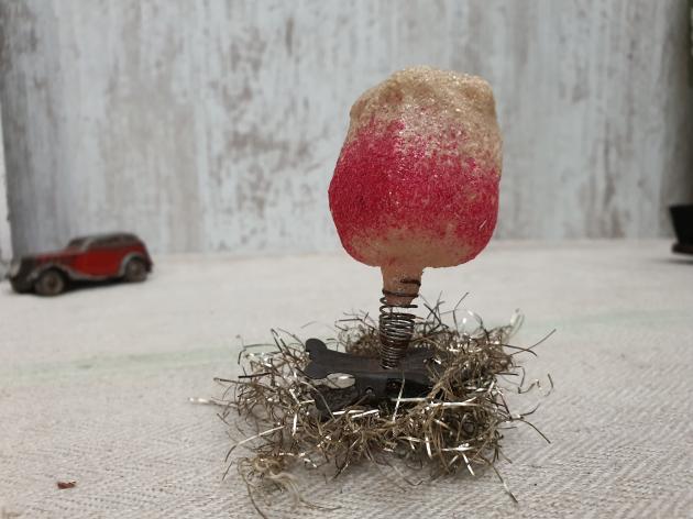 VERKAUFT ! - Blüte auf Clip ~ Tulpe ~ Rose ~ Christbaumschmuck alt ~ Weihnachtsschmuck antik ~ Weihnachtsbaum ~ Weihnachtsdeko ~ Sammlerstück ~ hx4723