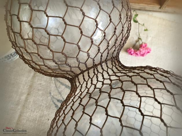 VERKAUFT ! 1880-1900 Doppelbauch Soda Siphon mit Netz ~ Sodaflasche ~ Seltzer Flasche ~ Industrial Home ~ Loft Design ~ Vintage Interior ~ hw3351