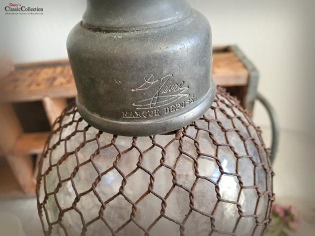 VERKAUFT ! 1880-1900 Doppelbauch Soda Siphon mit Netz ~ Sodaflasche ~ Seltzer Flasche ~ Industrial Home ~ Loft Design ~ Vintage Interior ~ hw3351