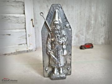 VERKAUFT ! Santa mit Sack und Rute 19,5 cm ~ Schokoladenform #171 ~ Nikolaus ~ Metallform ~ Patisserie ~ Sammlerstück ~ Weihnachtsdeko ~ hy5411s2