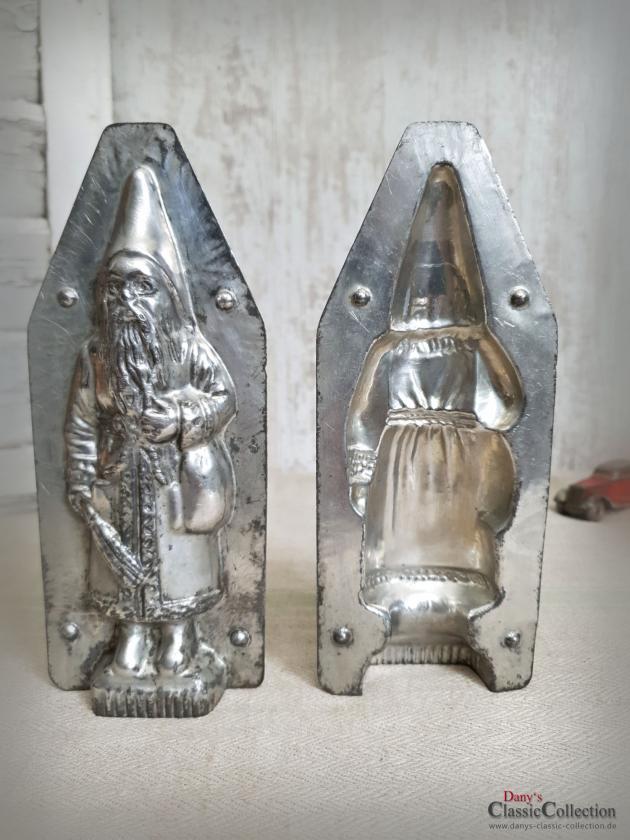 VERKAUFT ! Santa mit Sack und Rute 19,5 cm ~ Schokoladenform #171 ~ Nikolaus ~ Metallform ~ Patisserie ~ Sammlerstück ~ Weihnachtsdeko ~ hy5411s2