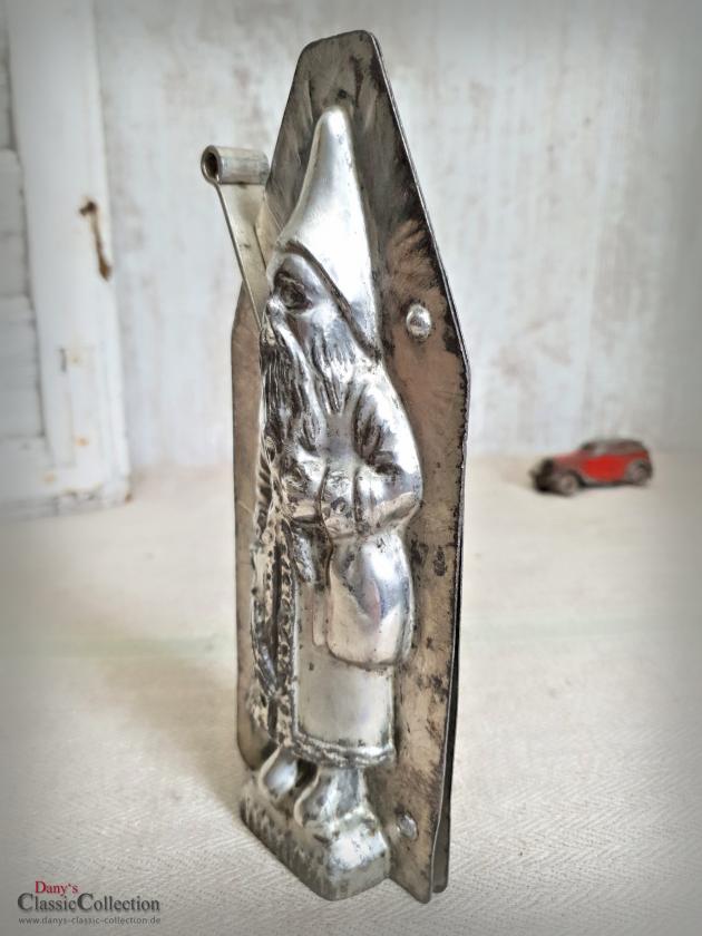 VERKAUFT ! Santa mit Sack und Rute 19,5 cm ~ Schokoladenform #171 ~ Nikolaus ~ Metallform ~ Patisserie ~ Sammlerstück ~ Weihnachtsdeko ~ hy5411s2