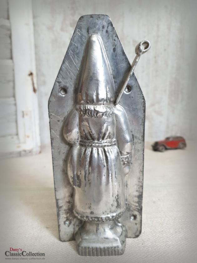 VERKAUFT ! Santa mit Sack und Rute 19,5 cm ~ Schokoladenform #171 ~ Nikolaus ~ Metallform ~ Patisserie ~ Sammlerstück ~ Weihnachtsdeko ~ hy5411s2