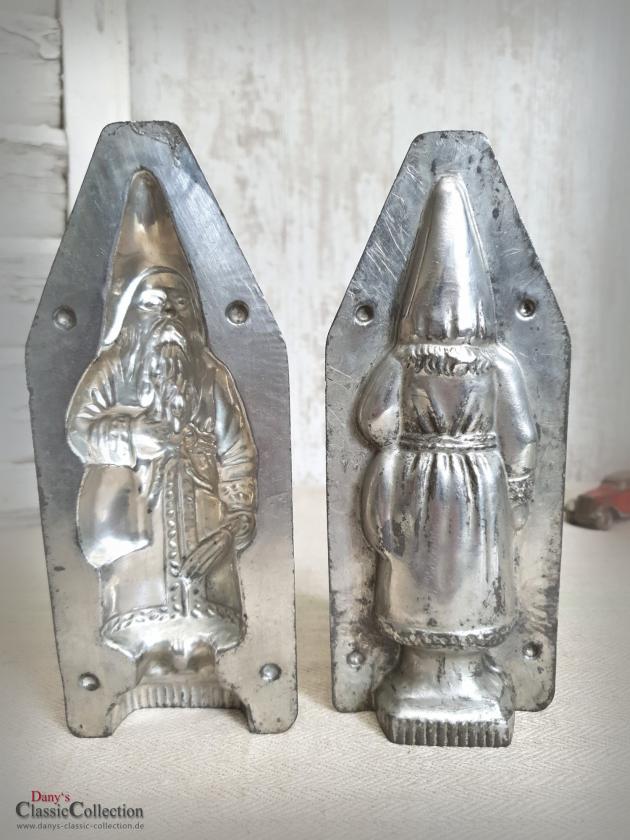 VERKAUFT ! Santa mit Sack und Rute 19,5 cm ~ Schokoladenform #171 ~ Nikolaus ~ Metallform ~ Patisserie ~ Sammlerstück ~ Weihnachtsdeko ~ hy5411s2