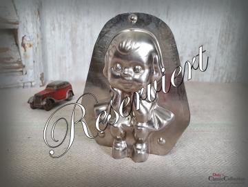 VERKAUFT ! Schokoladenform 12,5 cm ~ Mädchen kokett ~ Kind Gießform ~ Patisserie ~ seltenes Sammlerstück ~ Vintage Kinderzimmer ~ Geschenk ~ hy5733