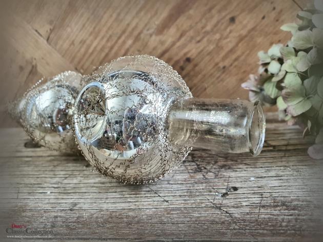 VERKAUFT ! Reflex-Christbaumspitze 33.5 cm ~ 2 silberne Kugeln mit je 3 Einstichen ~ Bouillondraht ~ Weihnachtsbaum ~ Frohe Weihnachten ~ hx4839