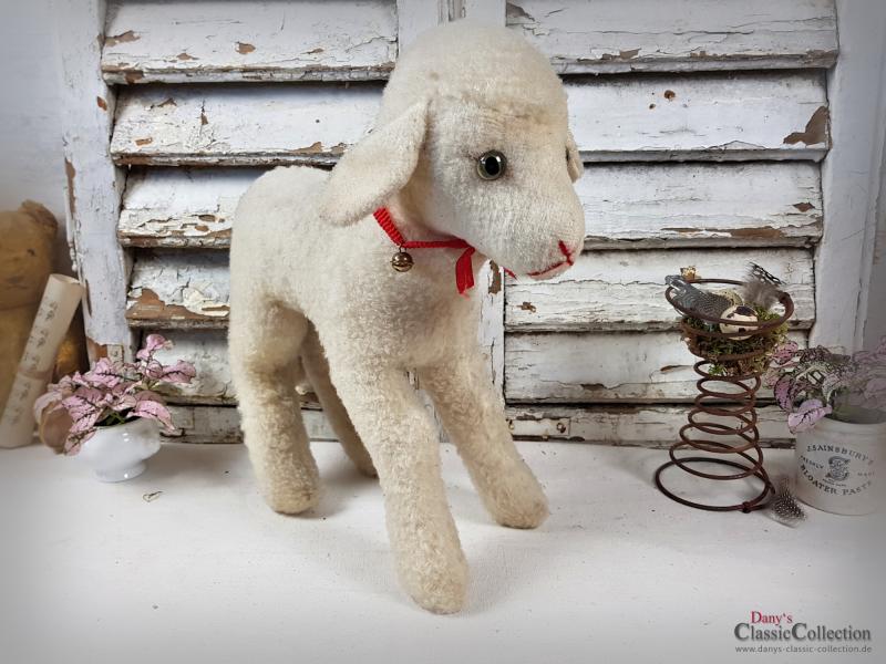 VERKAUFT ! Großes STEIFF Lamm ~ ORIGINAL Stofftier alt ~ Plüschtier ~ Nostalgie im Kinderzimmer ~ Osterdekoration ~ hx4013