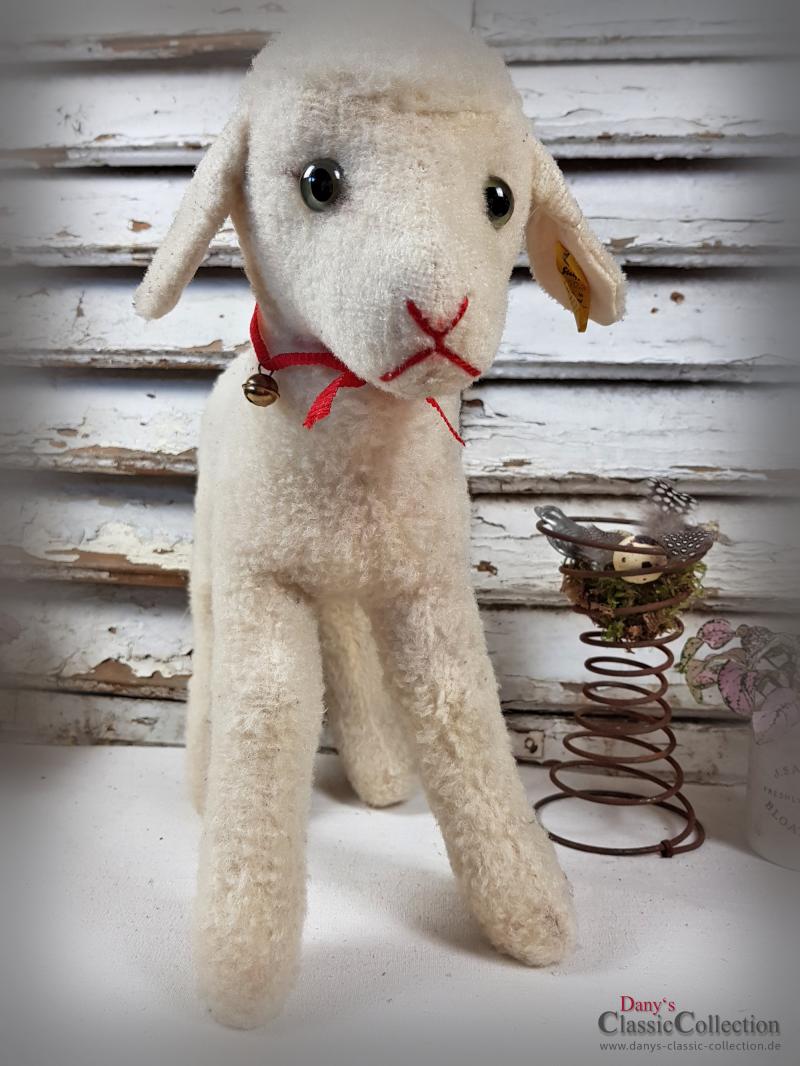VERKAUFT ! Großes STEIFF Lamm ~ ORIGINAL Stofftier alt ~ Plüschtier ~ Nostalgie im Kinderzimmer ~ Osterdekoration ~ hx4013