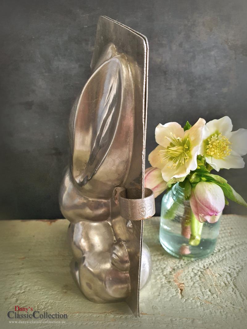VERKAUFT ! Langohr Hase 18 cm Schokoladenform ~ 2-teilige Gießform alt ~ Vintage Osterdeko ~ seltenes Sammlerstück ~ Frohe Ostern ~ hy6312