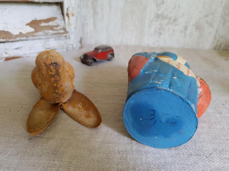 VERKAUFT ! Osterhasen Candy Container ~ Pappmaché Hase mit Eierkorb ~ Osterdekoration ~ Sammlerstück ~ Made in Germany ~ hy5858