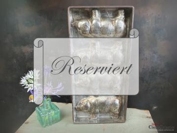 VERKAUFT ! Anton Reiche Schweine Schokoladenform ~ 1930 Gießform ~ Vintage Deko ~ Sammlerstück ~ Neujahr Glücksbringer ~ hz6439s2