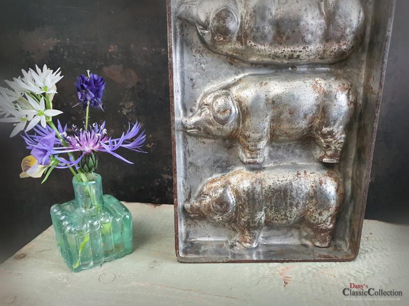 VERKAUFT ! Anton Reiche Schweine Schokoladenform ~ 1930 Gießform ~ Vintage Deko ~ Sammlerstück ~ Neujahr Glücksbringer ~ hz6439s2