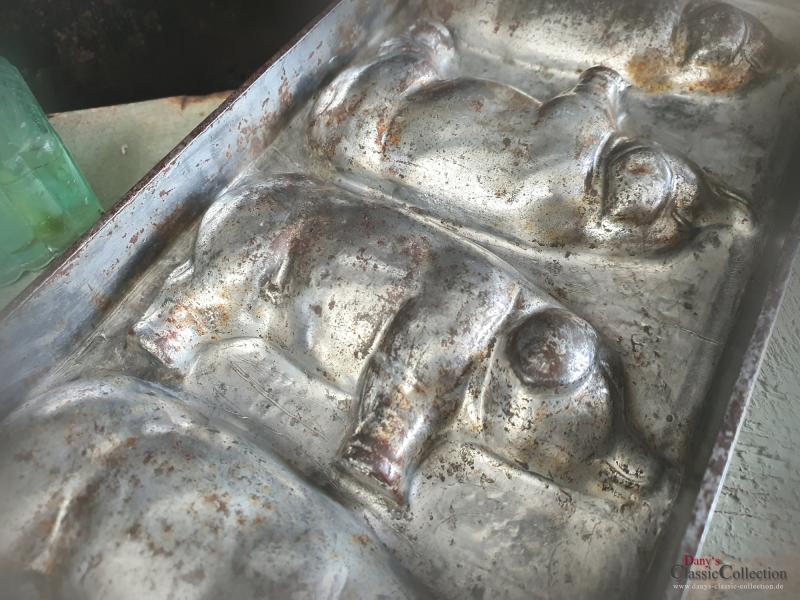 VERKAUFT ! Anton Reiche Schweine Schokoladenform ~ 1930 Gießform ~ Vintage Deko ~ Sammlerstück ~ Neujahr Glücksbringer ~ hz6439s2