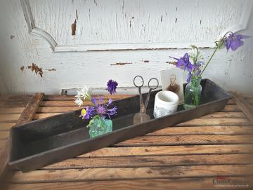 VERKAUFT ! Vintage Backblech 51 cm ~ Kuchenblech ~ Blech stabil ~ Vintage Tischtablett ~ Fensterbrett Pflanztopf ~ Shabby ~ Brocante Deko ~ ba20iL51kf2