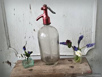 VERKAUFT ! Siphon Soda ~ schwere Sodaflasche ~ Wasserspender ~ Deutsche Soda Zentrale ~ Kopf metallic ~ hw3222ro1